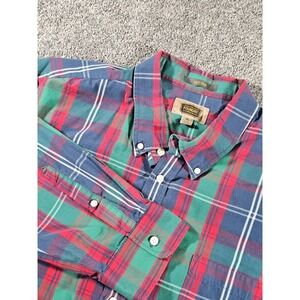 Foundry Supply Co. Mens Easy Care Shirt 3XL Plaid Button Down Long Sleeve